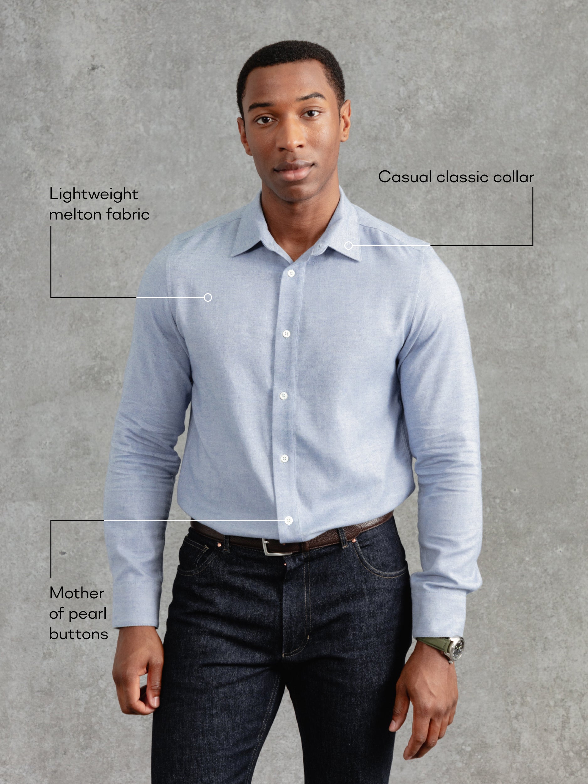 Oxford Blue Herringbone